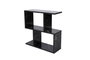 Hanah Home Mesa Auxiliar Life Negro Marble 60x60x20 cm Tablero Melamina Estante 27 cm
